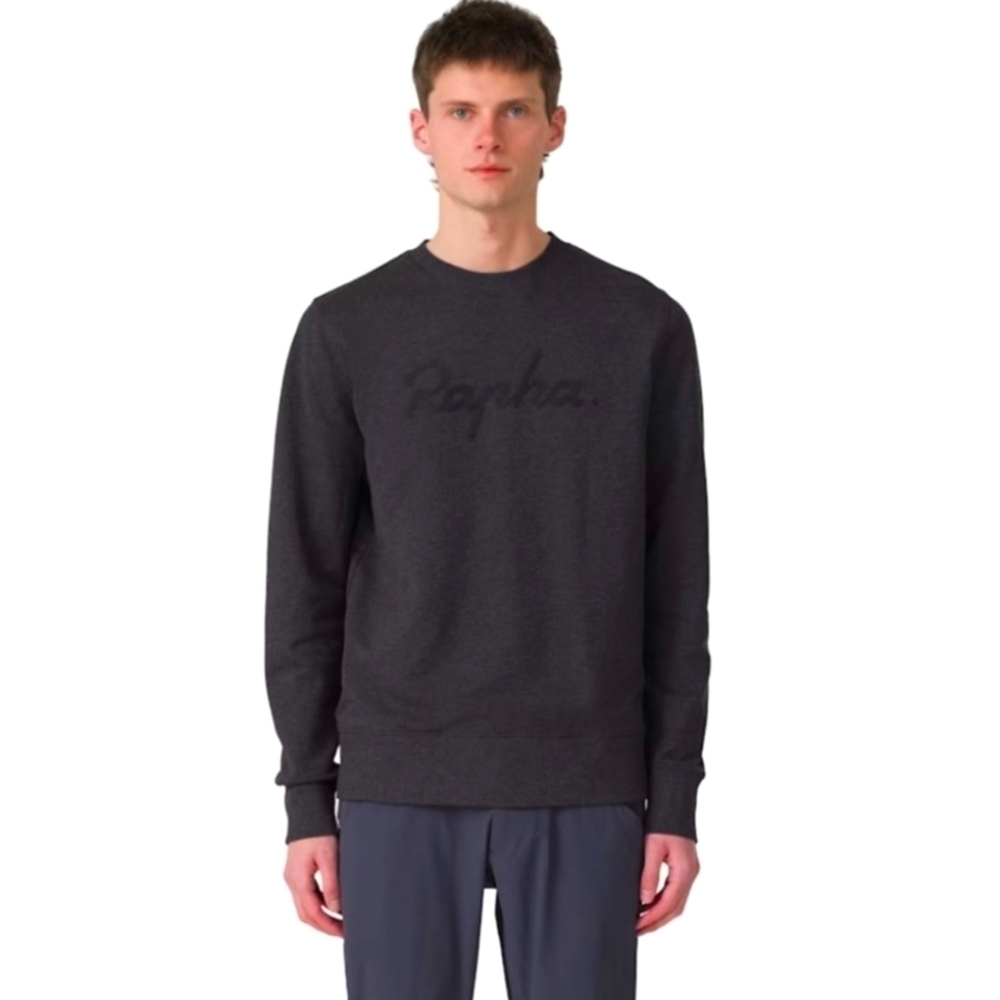 Rapha Logo Sweatshirt Men's Small Black 3d Print Spell Out Monochrome Pullover‎